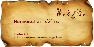 Wermescher Örs névjegykártya