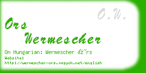 ors wermescher business card